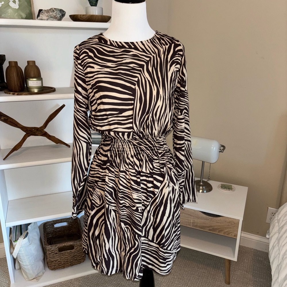 NWT H&M: Zebra Print Long Sleeve Dress